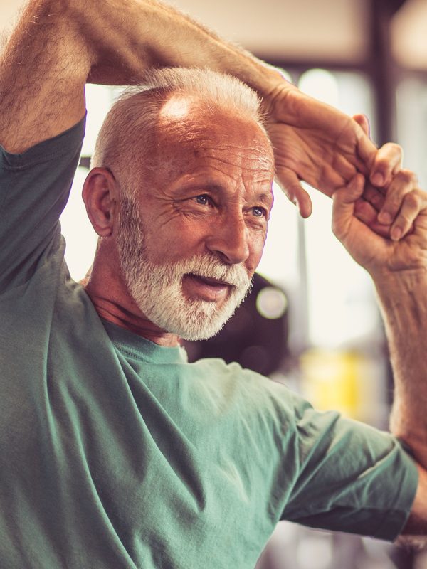 Gentlemen working out at a community center.