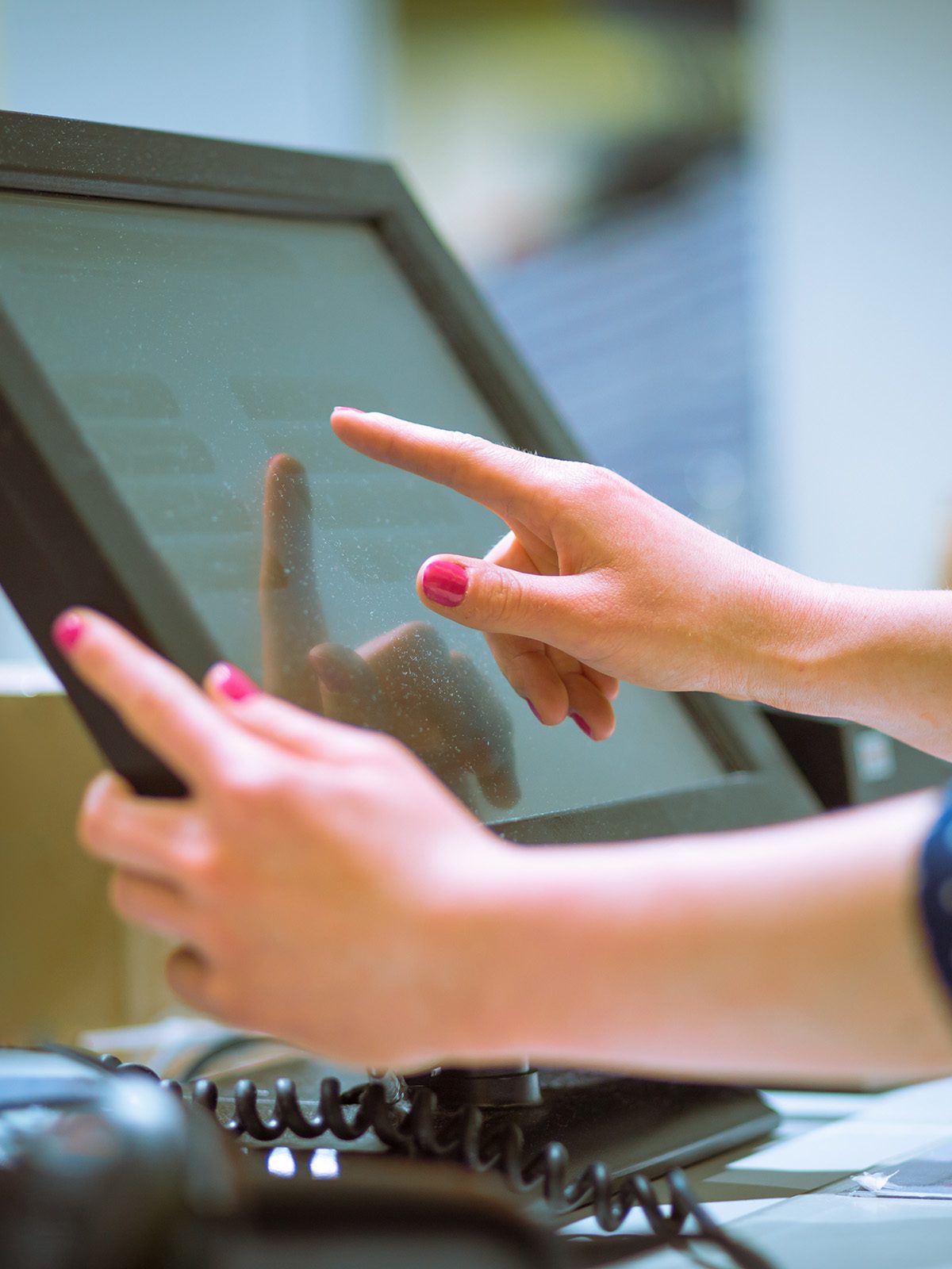 Image of a person using fitness technology